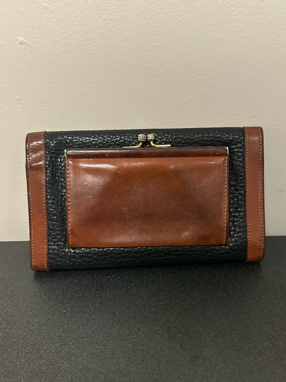Dooney & Bourke Vintage All-Weather Leather Checkbook Organizer Wallet Pebbled
